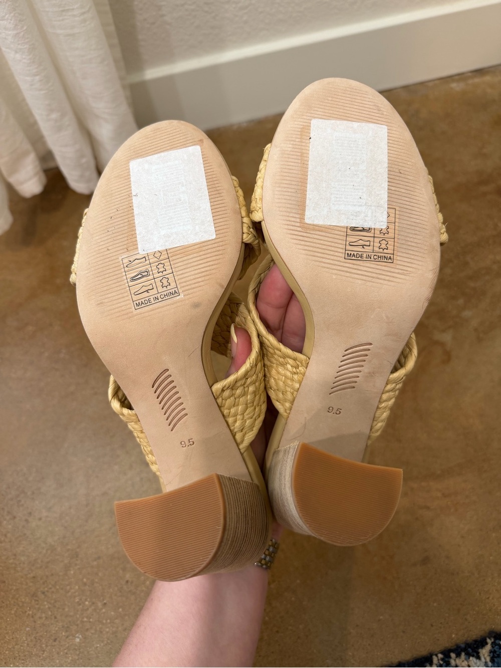 PAIGE Nova Raffia Mules Braided Crossover Sandals Size 9.5 NWOT Block Heel - Picture 7 of 7